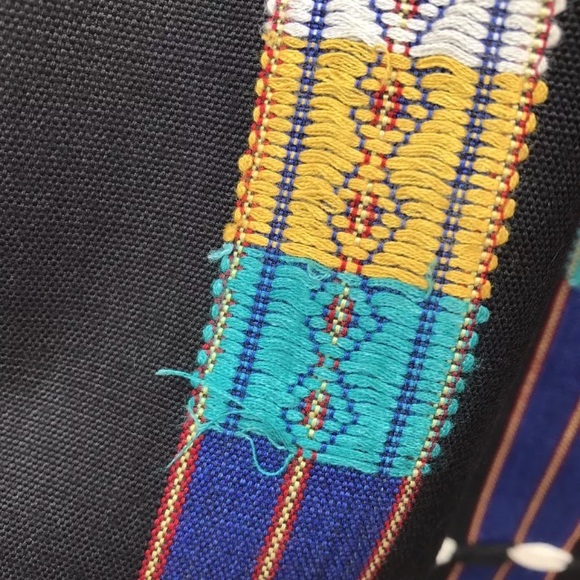 VTG Boho Hippie Peasant Tribal Stripe Fringe Skirt - Picture 8 of 8